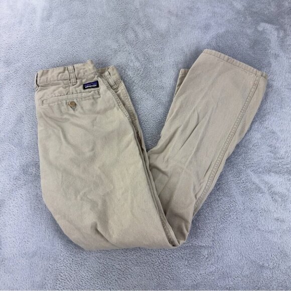 Patagonia Men's Sz 30 Shortx28 Beige Straight Duck Fit Pant Organic Cotton 55875 - Picture 1 of 11